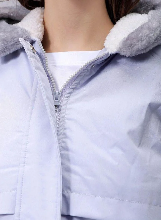 مرفوعة Women Regular Fit Solid Hooded Full Sleeves Parka Jacket